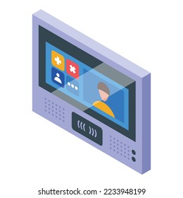 Intercom system icon isometric vector. Video door. Security camera