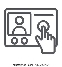 Intercom telephone line icon, communication and electronic, phone sign, vector graphics, a linear pattern on a white background, eps 10.