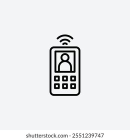 Intercom thin liner icon isolated.