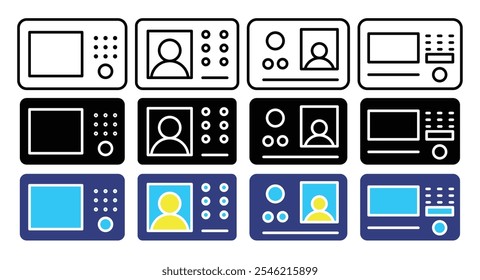 Coleção de ícones de vetor de intercomunicação. conjunto de ilustrações de vetor.