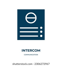 intercom vector icon. intercom, home, alarm filled icons from flat communication concept. Isolated black glyph icon, vector illustration symbol element for web design and mobile apps