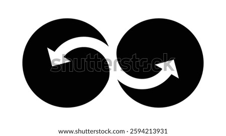 Interconnected arrows in circular motion harmonize with negative space, which is an abstract symbol of balance and flow.