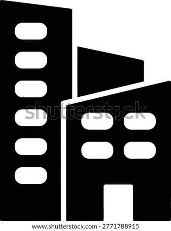 Interconnected Buildings Icon Urban Architecture Complex Design