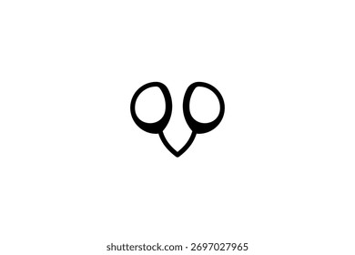 Símbolo de círculos interconectados: ojos Abstractas, lupa o logotipo estilizado para iconos de marca