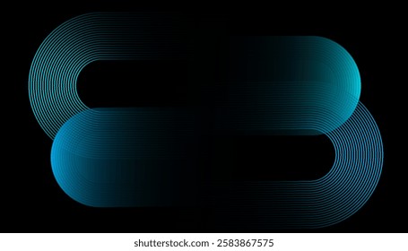 Interconnected Circular Abstract Design with Futuristic Teal and Gradient Patterns: A Modern, Stylish, and Aesthetic Concept for Corporate Innovation, Business Technology, Digital Marketing, and Pro

