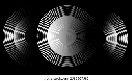 Interconnected Circular Abstract Design with Futuristic Teal and Gradient Patterns: A Modern, Stylish, and Aesthetic Concept for Corporate Innovation, Business Technology, Digital Marketing, and Pro

