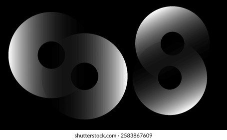 Interconnected Circular Abstract Design with Futuristic Teal and Gradient Patterns: A Modern, Stylish, and Aesthetic Concept for Corporate Innovation, Business Technology, Digital Marketing, and Pro

