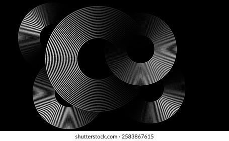 Interconnected Circular Abstract Design with Futuristic Teal and Gradient Patterns: A Modern, Stylish, and Aesthetic Concept for Corporate Innovation, Business Technology, Digital Marketing, and Pro

