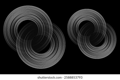 Interconnected Circular Abstract Design with Futuristic Teal and Gradient Patterns: A Modern, Stylish, and Aesthetic Concept for Corporate Innovation, Business Technology, Digital Marketing, and Pro
