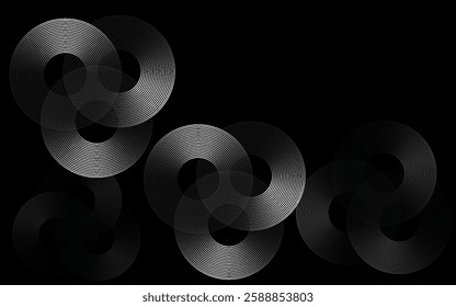Interconnected Circular Abstract Design with Futuristic Teal and Gradient Patterns: A Modern, Stylish, and Aesthetic Concept for Corporate Innovation, Business Technology, Digital Marketing, and Pro
