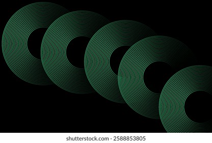 Interconnected Circular Abstract Design with Futuristic Teal and Gradient Patterns: A Modern, Stylish, and Aesthetic Concept for Corporate Innovation, Business Technology, Digital Marketing, and Pro
