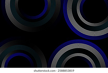 Interconnected Circular Abstract Design with Futuristic Teal and Gradient Patterns: A Modern, Stylish, and Aesthetic Concept for Corporate Innovation, Business Technology, Digital Marketing, and Pro
