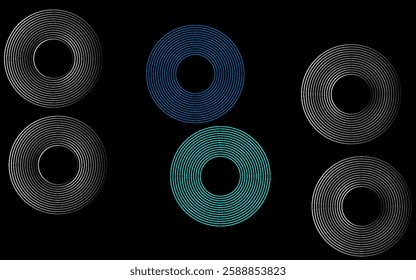 Interconnected Circular Abstract Design with Futuristic Teal and Gradient Patterns: A Modern, Stylish, and Aesthetic Concept for Corporate Innovation, Business Technology, Digital Marketing, and Pro
