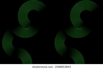 Interconnected Circular Abstract Design with Futuristic Teal and Gradient Patterns: A Modern, Stylish, and Aesthetic Concept for Corporate Innovation, Business Technology, Digital Marketing, and Pro
