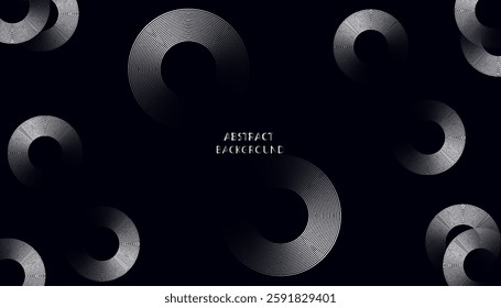 Interconnected Circular Abstract Design with Futuristic Teal and Gradient Patterns: A Modern, Stylish, and Aesthetic Concept for Corporate Innovation, Business Technology, Digital Marketing, and Pro