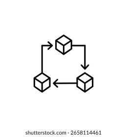 Cubos Interconectados Simbolizam Intercâmbio Sistemático E Processos Dinâmicos