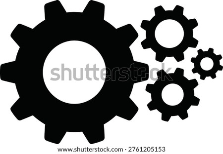  Interconnected gear system illustration icon