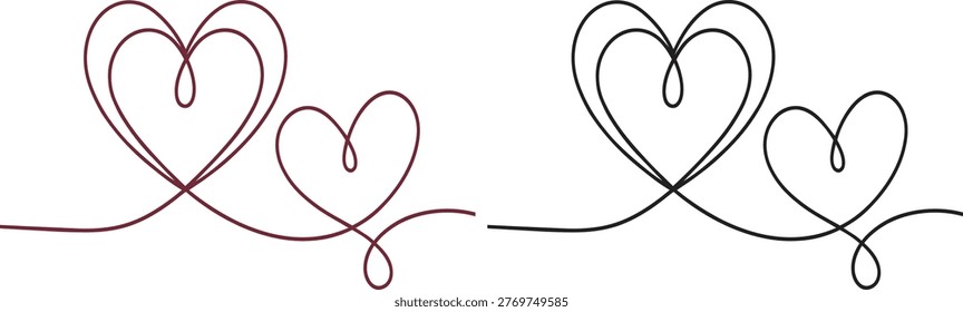 Interconnected heart line art - Happy Mother's Day