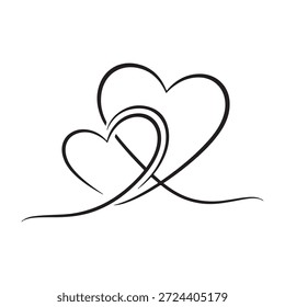 Los corazones interconectados transmiten amor y conexión en un diseño simple pero poderoso
