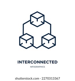 interconnected icon from infographics collection. Thin linear interconnected, business, template outline icon isolated on white background. Line vector interconnected sign, symbol for web and mobile