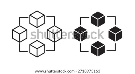 Interconnected icon. Symbol, logo illustration. graphic icon set