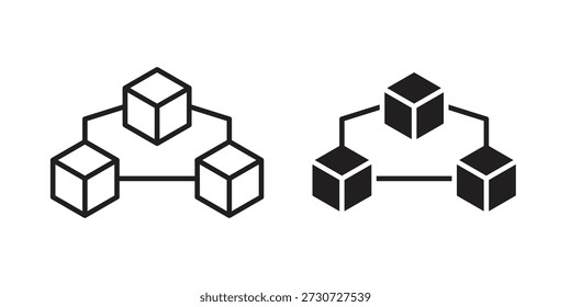 Interconnected icons for design. Easily editable stroke. Modern flat design.
