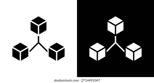 Diseño de silueta de Vector de iconos interconectados. Ilustración de Diseño gráfico plano de Vector.