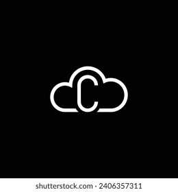 Interconnected Letter C Shaped into Cloud Logo
