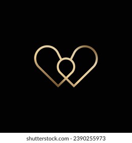 Interconnected letter V love symbol 