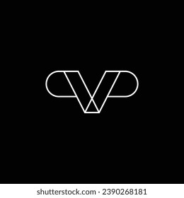 Interconnected monogram letter P and V