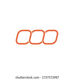 Interconnected oval square frames, vector icon