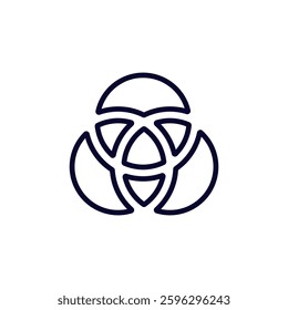 Interconnected shapes form a creative and simple design. the circles create a unique visual effect.