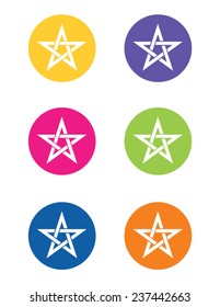 Interconnecting abstract star icon set