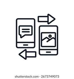 interconnection icons isolated on White Background. Flat style design