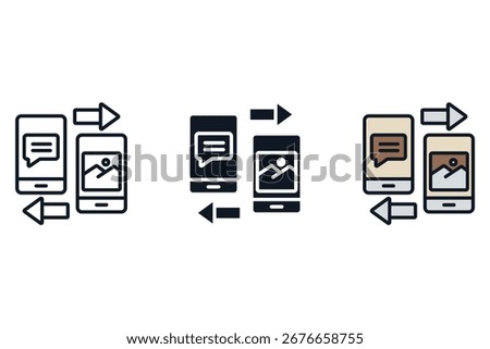 interconnection icons isolated on White Background. Flat style design