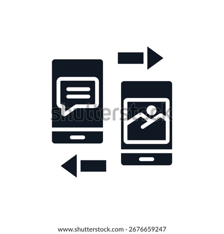interconnection icons isolated on White Background. Flat style design