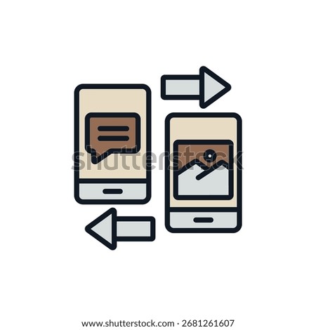 interconnection icons isolated on White Background. Flat style design
