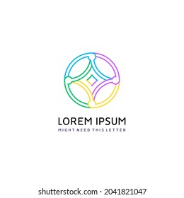 Logo de interconexión. logo colorido, limpio y moderno.
