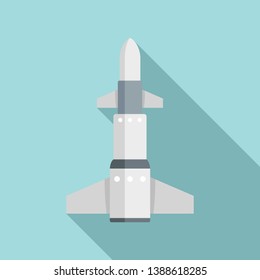 Intercontinental rocket icon. Flat illustration of intercontinental rocket vector icon for web design
