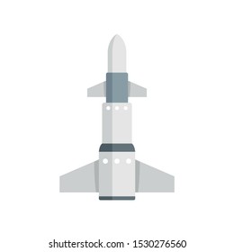Intercontinental rocket icon. Flat illustration of intercontinental rocket vector icon for web design