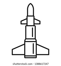 Intercontinental rocket icon. Outline intercontinental rocket vector icon for web design isolated on white background