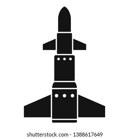 Intercontinental rocket icon. Simple illustration of intercontinental rocket vector icon for web design isolated on white background