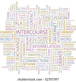 INTERCOURSE. Word collage on white background. Vector illustration.