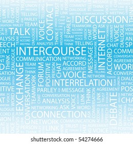 INTERCOURSE. Word collage. Vector illustration.