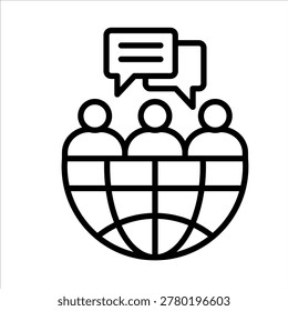 Intercultural Dialogue icon line vector illustration