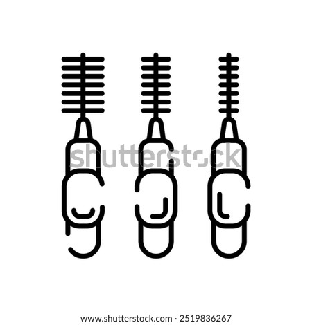 Interdental Brush Outline Icon, Vector illustration