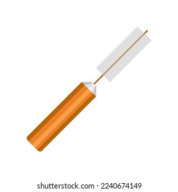 Interdental toothbrush or floss pick vector illustration. Cartoon drawing of teeth cleaning tool isolated on white background. Oral or dental hygiene, medicine, care concept