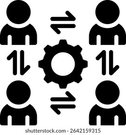 Interdependence Icon Glyph Vector Illustration