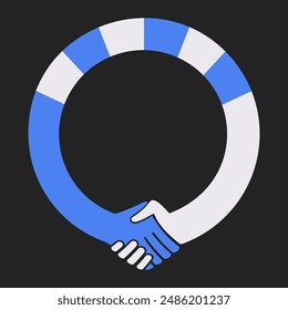 interdependent agreement handshake, round design template