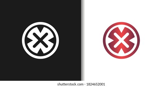 conjunto de vectores de la plantilla de la idea del logotipo de signo de intercepción
